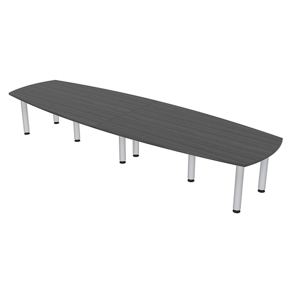 45 in W, 145 in L, 29 in H, Engineered Wood Top, Grey